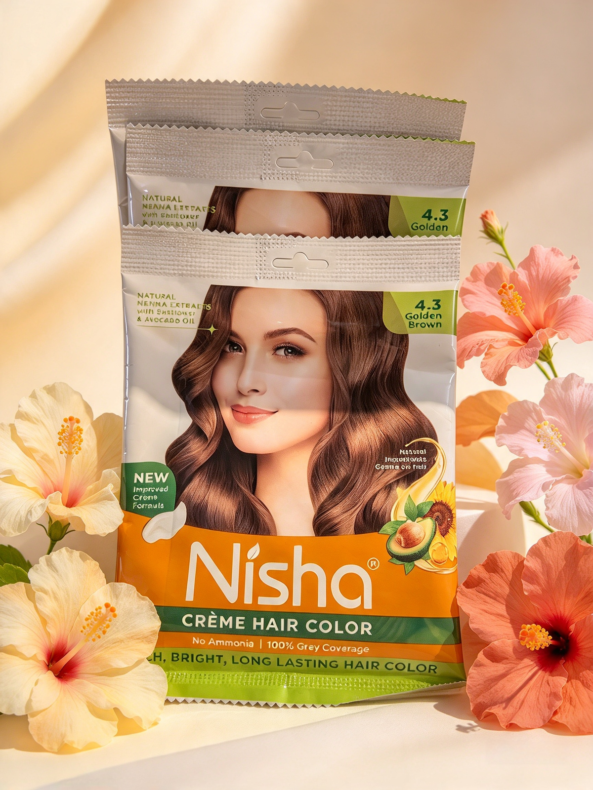 NISHA CRÈME HAIR COLOR (4.3 GOLDEN BROWN)