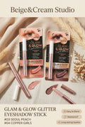 THAI MONI - GLAM & GLOW GLITTER EYESHADOW STICK (03 SEOUL PEACH)