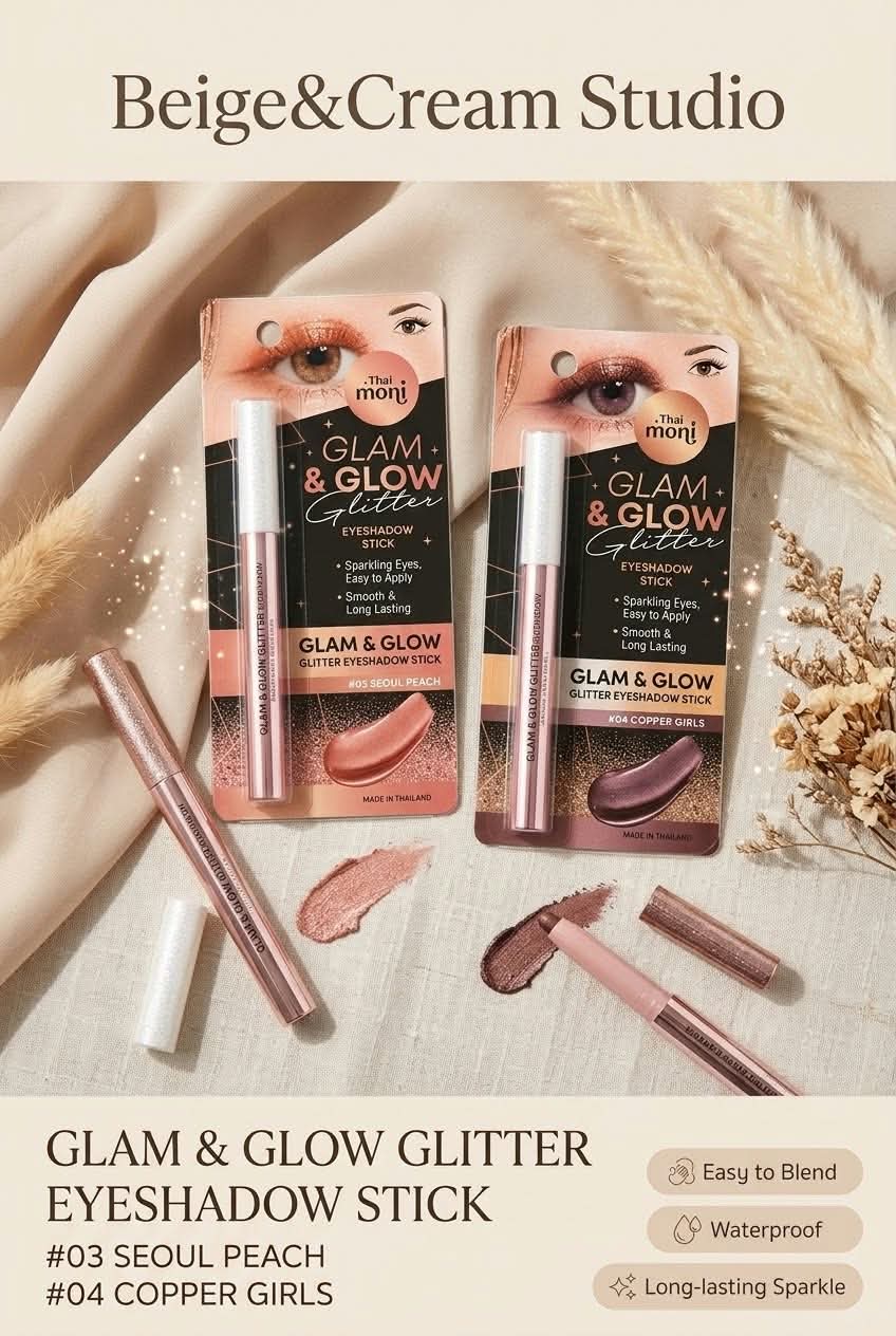 THAI MONI - GLAM & GLOW GLITTER EYESHADOW STICK (04 COPPER GIRLS)