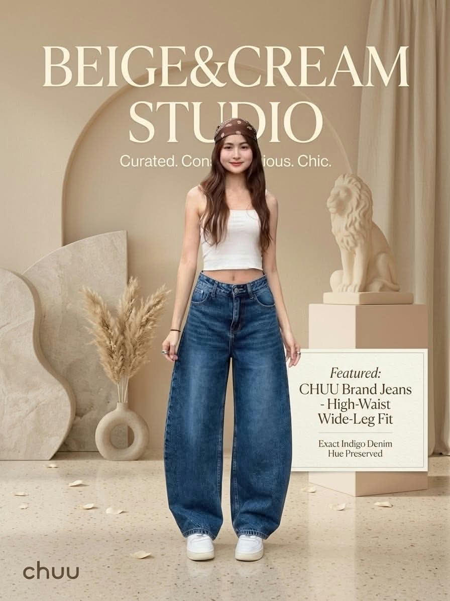CHUU - HIGH-WAIST WIDE-LEG JEANS