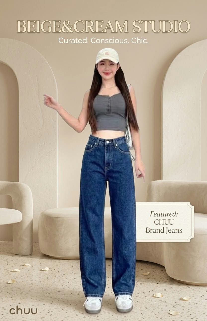 CHUU - HIGH-WAISTED WIDE-LEG DENIM JEANS