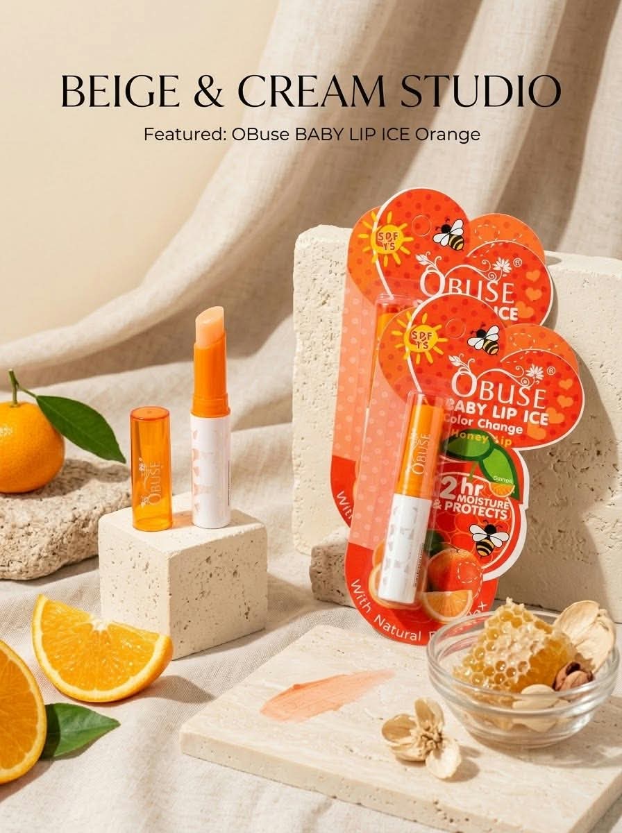 OBUSE BABY LIP ICE COLOR CHANGE LIP BALM (ORANGE VARIANT)