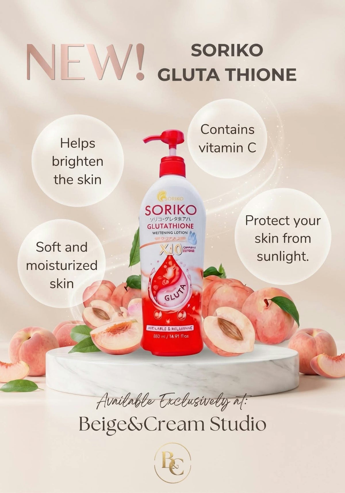 SORIKO - GLUTATHIONE WHITENING LOTION
