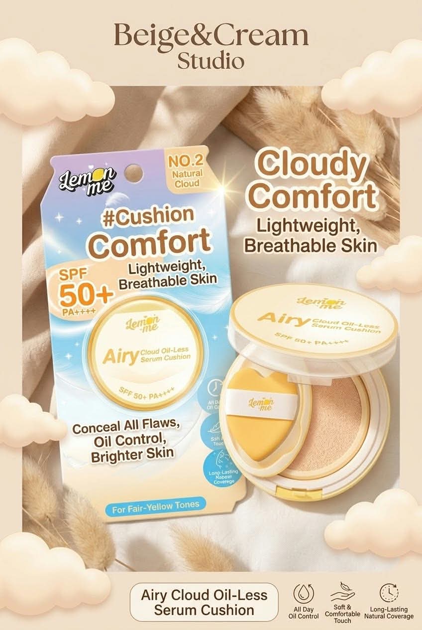 LEMON ME - AIRY CLOUD OIL-LESS SERUM CUSHION (NO. 2 NATURAL CLOUD)