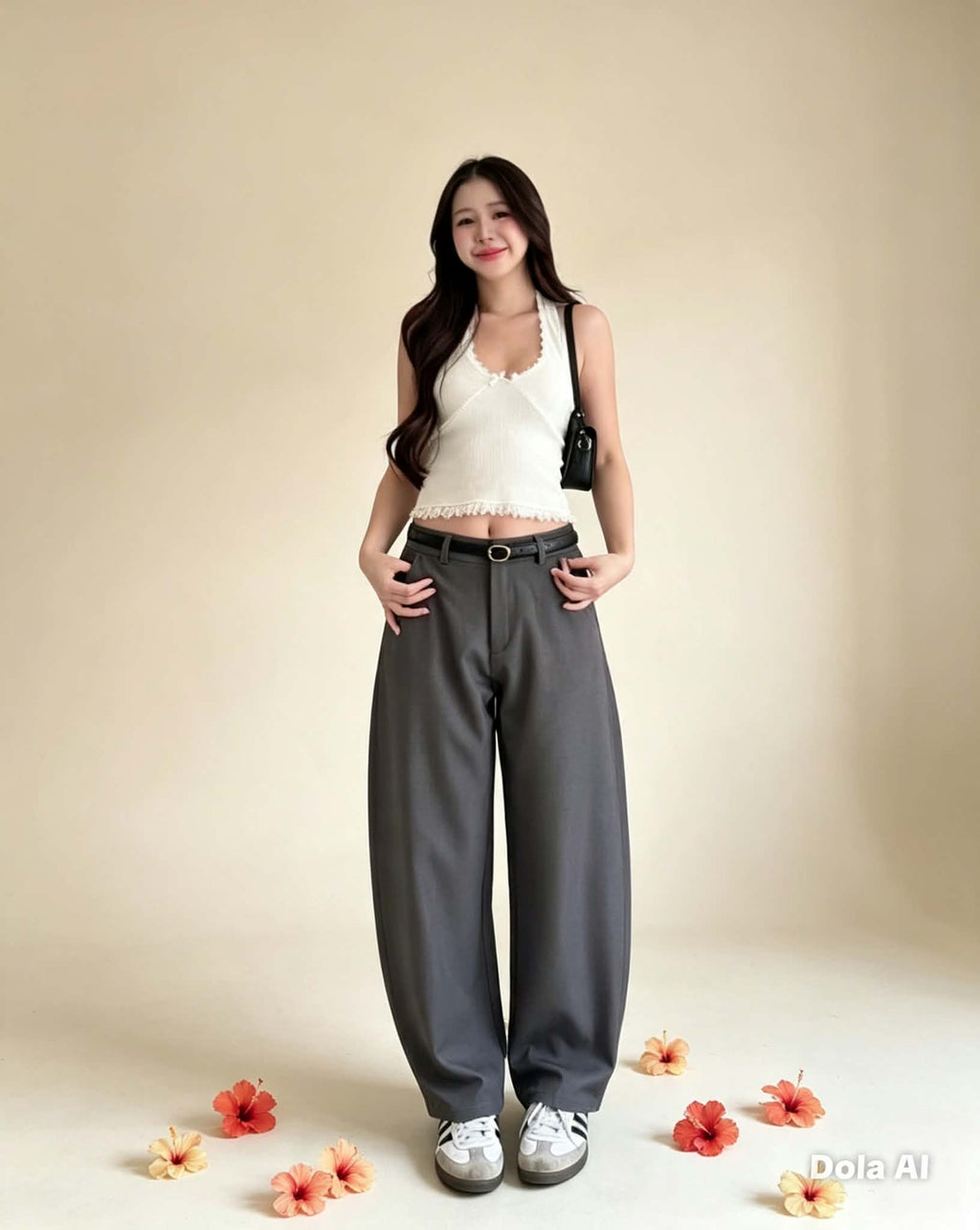 CHU- BARREL-LEG SLOUCHY TROUSERS