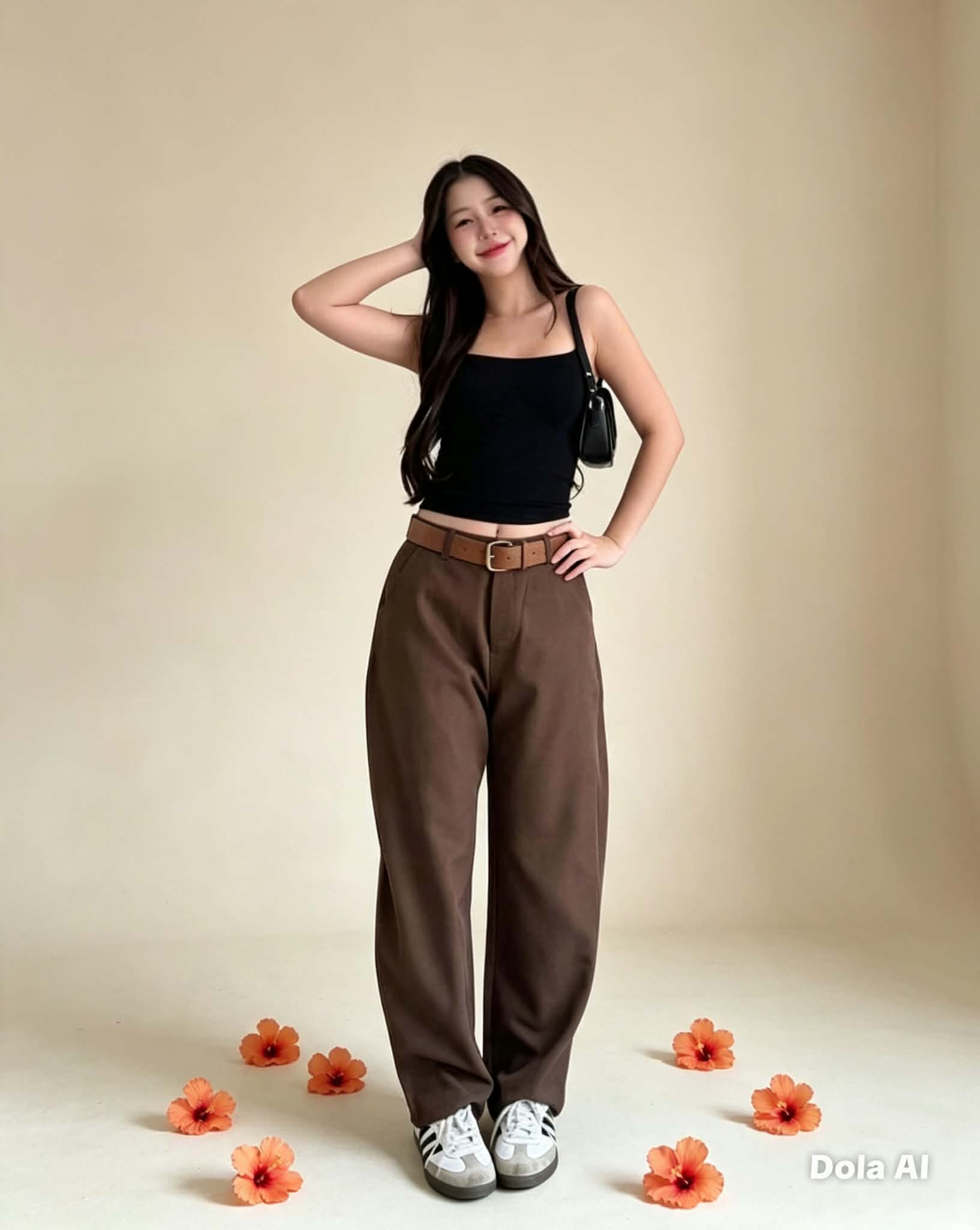 CHU- BARREL-LEG SLOUCHY TROUSERS