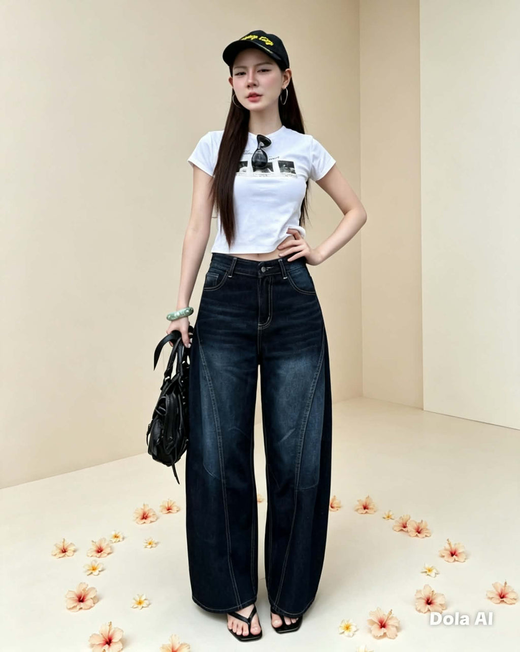 CHU- BARREL LEG JEANS