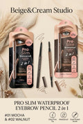 THAI MONI - PRO SLIM WATERPROOF EYEBROW PENCIL 2 in 1 (02 WALNUT)